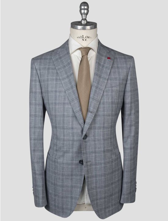 Isaia Isaia Gray Wool Cotton Linen Silk Blazer Gray 000