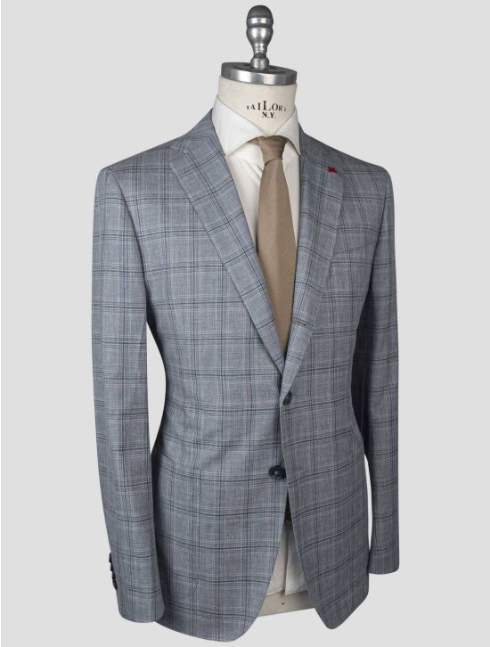 Isaia Isaia Gray Wool Cotton Linen Silk Blazer Gray 001