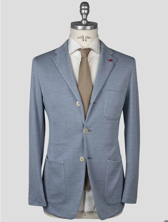 Isaia Isaia Light Blue Cotton Lycra Blazer Light Blue 000