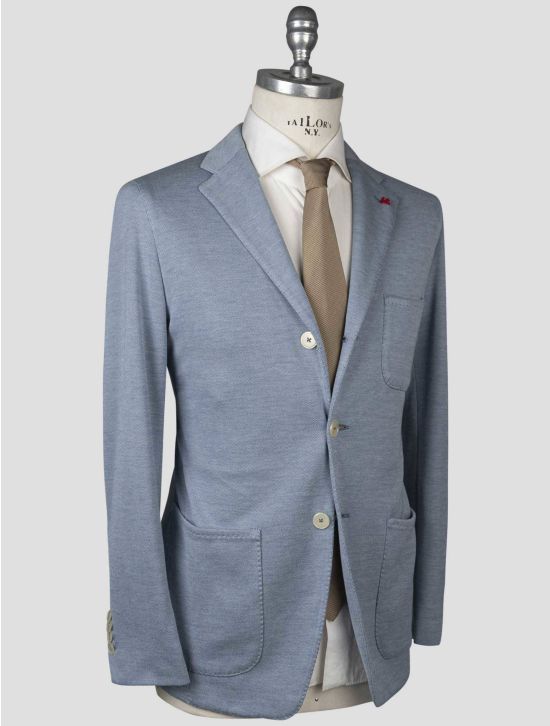 Isaia Isaia Light Blue Cotton Lycra Blazer Light Blue 001