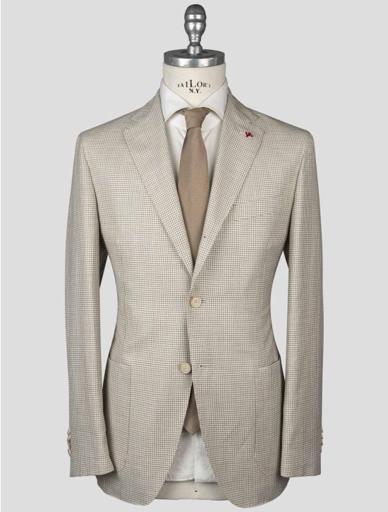 Isaia Isaia Beige Wool Linen Blazer Beige 000