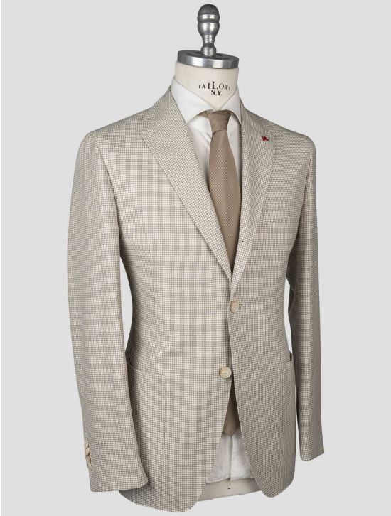 Isaia Isaia Beige Wool Linen Blazer Beige 001