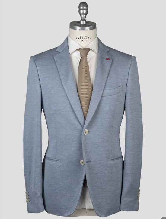 Isaia Isaia Light Blue Cotton Lycra Blazer Light Blue 000