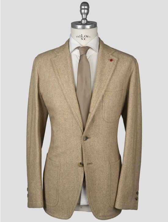 Isaia Isaia Beige Wool Cotton Blazer Beige 000