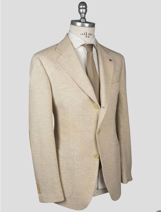 Isaia Isaia Beige Wool Silk Blazer Beige 001