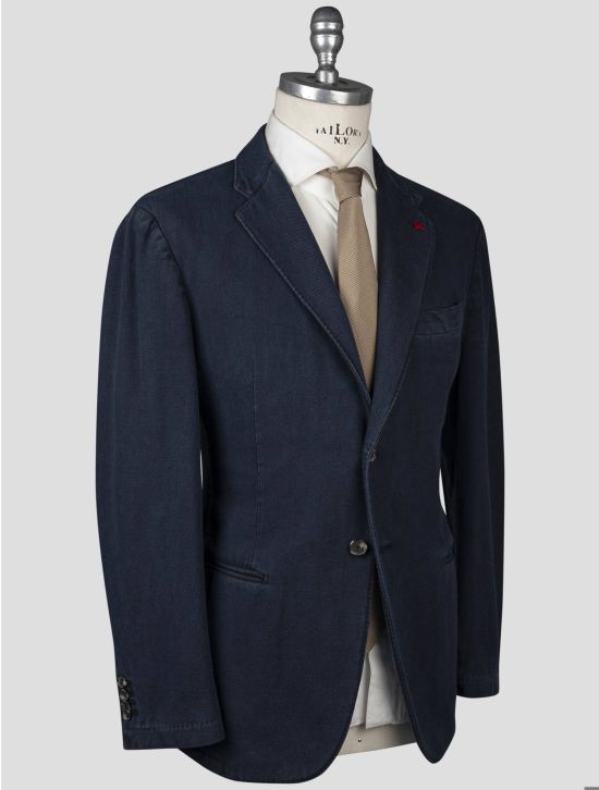 Isaia Isaia Blue Cotton Blazer Blue 001