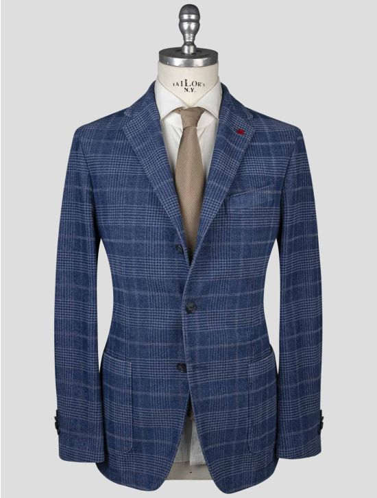 Isaia Isaia Blue Cotton Ea Blazer Blue 000