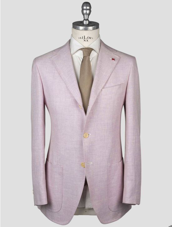 Isaia Isaia Pink Linen Wool Silk Blazer Pink 000