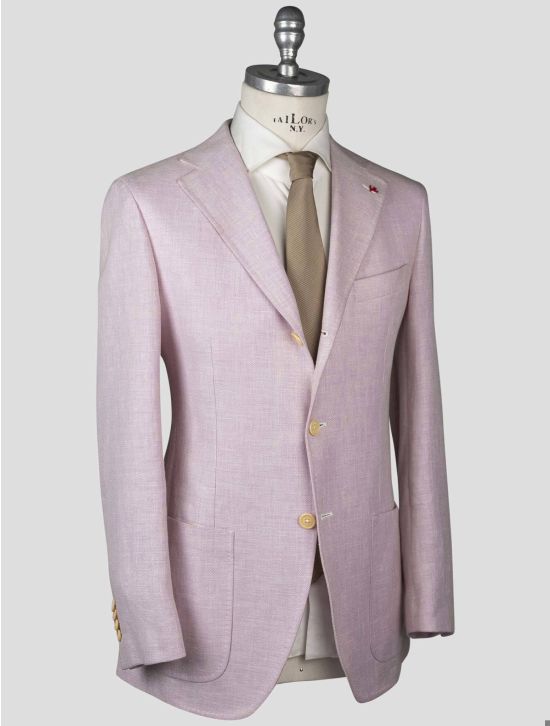 Isaia Isaia Pink Linen Wool Silk Blazer Pink 001