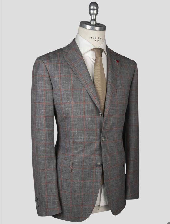 Isaia Isaia Multicolor Wool Linen Blazer Multicolor 001