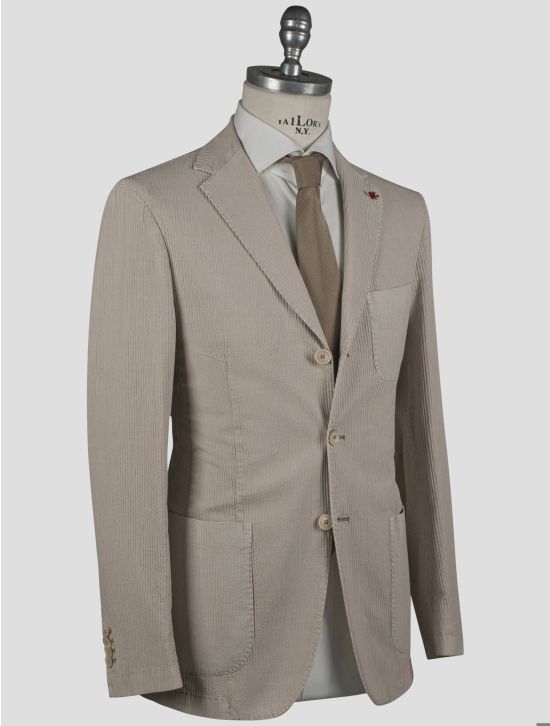 Isaia Isaia Beige Cotton Nylon Velvet Blazer Beige 001