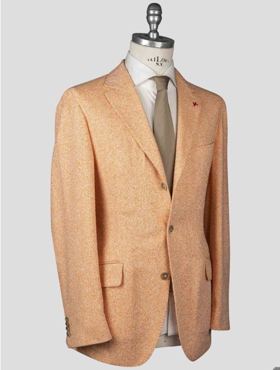 Isaia Isaia Orange Silk Blazer Orange 001