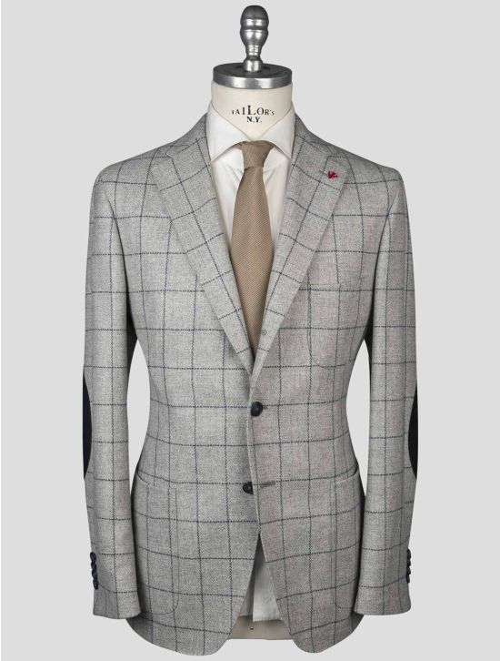 Isaia Isaia Gray Blue Wool Cashmere Blazer Gray / Blue 000