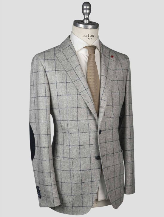 Isaia Isaia Gray Blue Wool Cashmere Blazer Gray / Blue 001