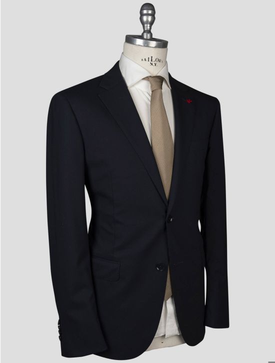 Isaia Isaia Blue Cotton Ea Blazer Blue 001