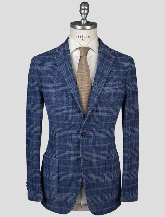 Isaia Isaia Blue Cotton Ea Blazer Blue 000