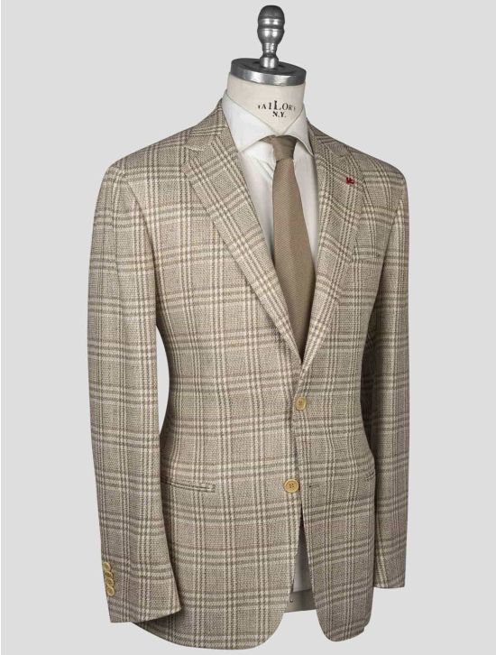 Isaia Isaia Beige Linen Cotton Blazer Beige 001