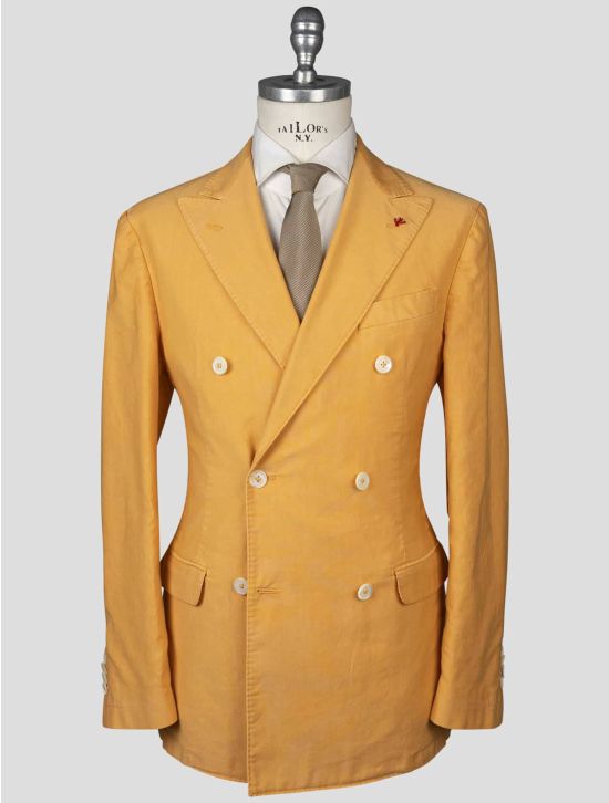 Isaia Isaia Orange Cotton Linen Blazer Orange 000