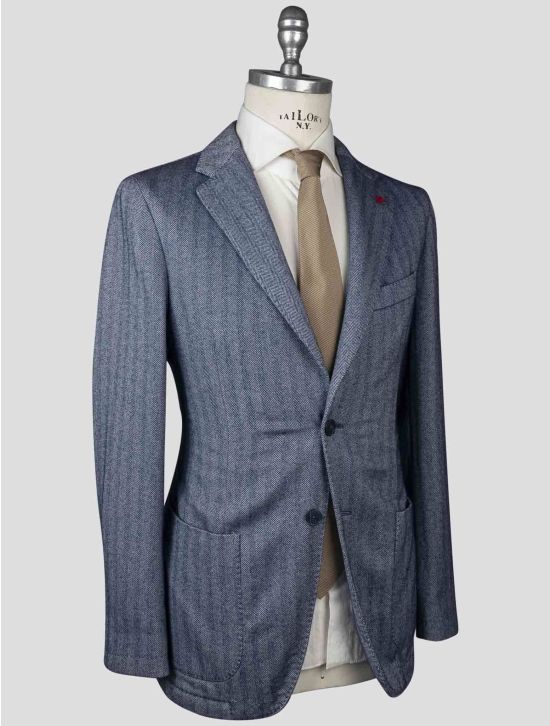 Isaia Isaia Light Blue Wool Cotton Cashmere Blazer Light Blue 001