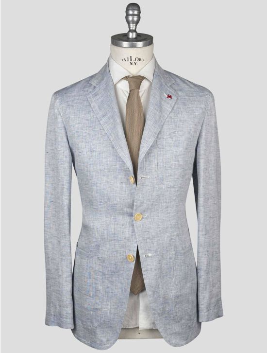 Isaia Isaia Light Blue Linen Blazer Light Blue 000