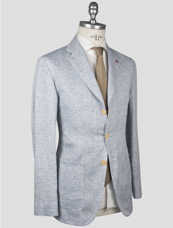 Isaia Isaia Light Blue Linen Blazer Light Blue 001