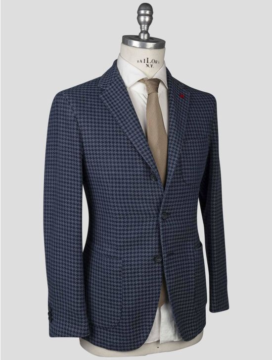 Isaia Isaia Blue Cotton Linen Pa Blazer Blue 001