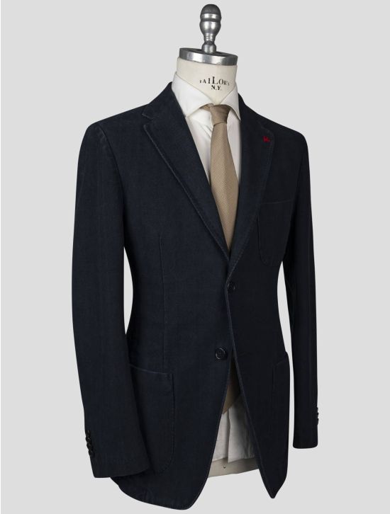 Isaia Isaia Dark Blue Cotton Blazer Dark Blue 001