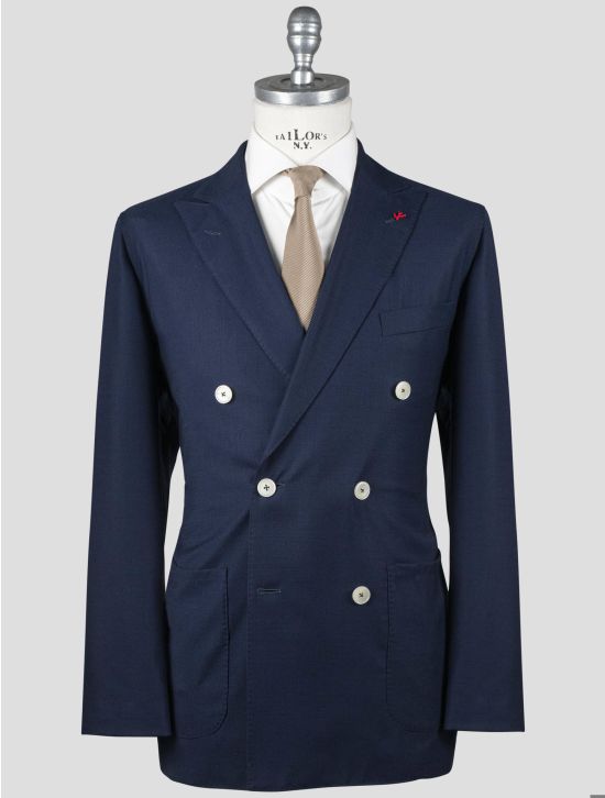 Isaia Isaia Blue Virgin Wool Blazer Blue 000