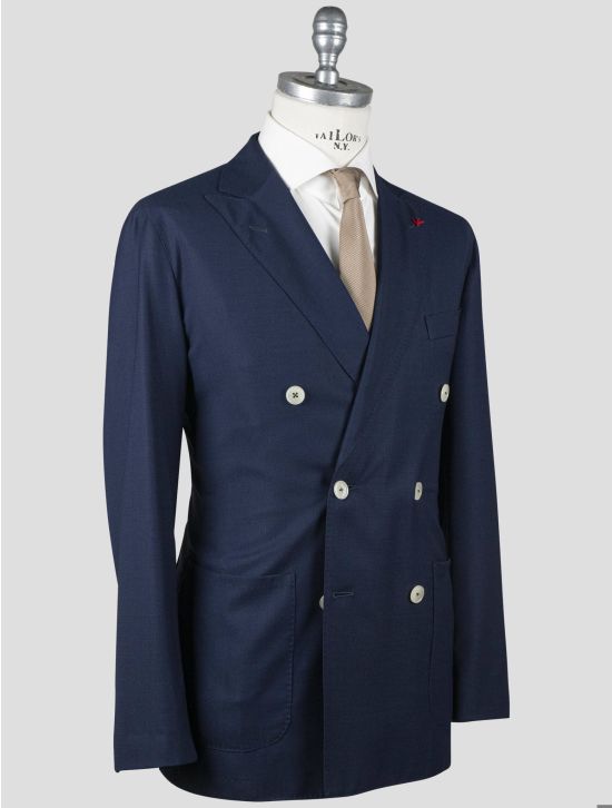 Isaia Isaia Blue Virgin Wool Blazer Blue 001