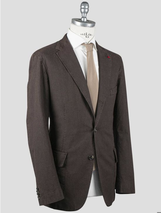 Isaia Isaia Brown Cotton Wool Ea Blazer Brown 001