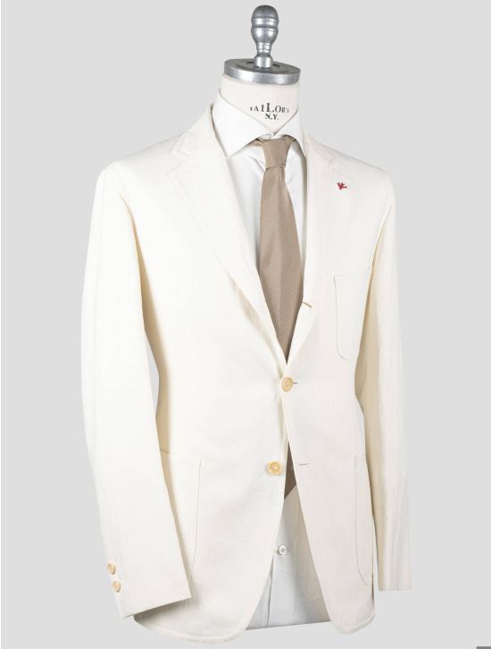 Isaia Isaia Beige Cotton Linen Blazer Beige 001