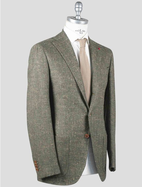 Isaia Isaia Green Silk Wool Cashmere Blazer Green 001