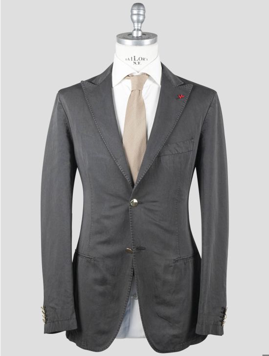 Isaia Isaia Gray Cotton Silk Blazer Gray 000