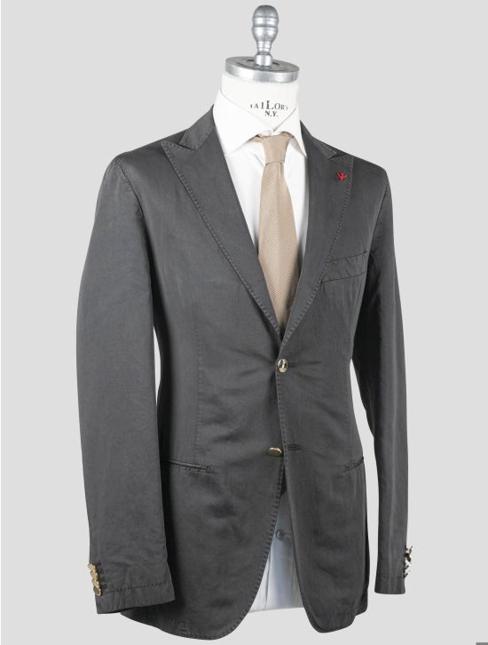 Isaia Isaia Gray Cotton Silk Blazer Gray 001