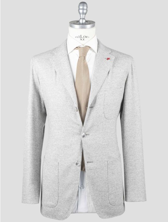 Isaia Isaia Gray Wool Angora Cashgora Blazer Gray 000