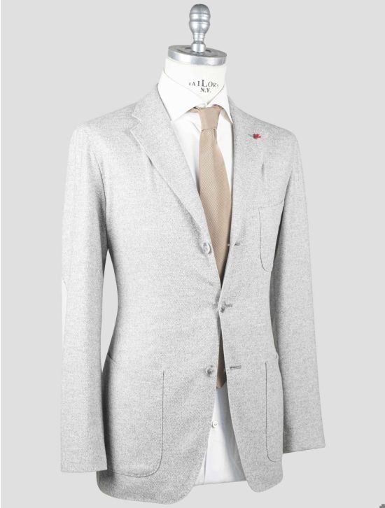 Isaia Isaia Gray Wool Angora Cashgora Blazer Gray 001