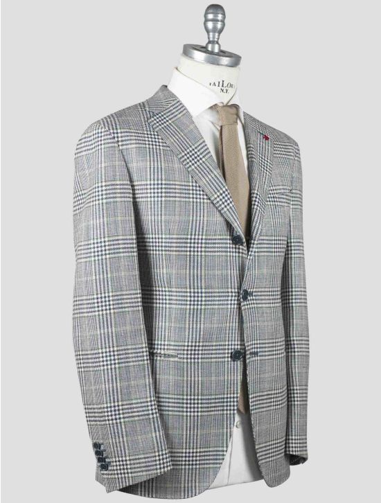 Isaia Isaia Multicolor Silk Linen Wool Blazer Multicolor 001