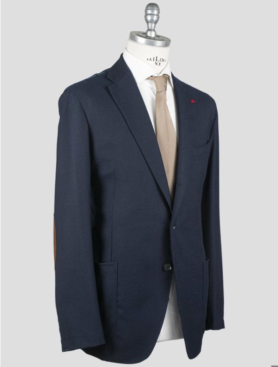 Isaia Isaia Blue Virgin Wool Blazer Blue 001