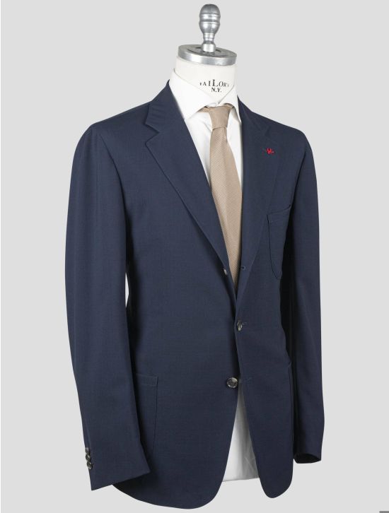 Isaia Isaia Dark Blue Virgin Wool Blazer Dark Blue 001