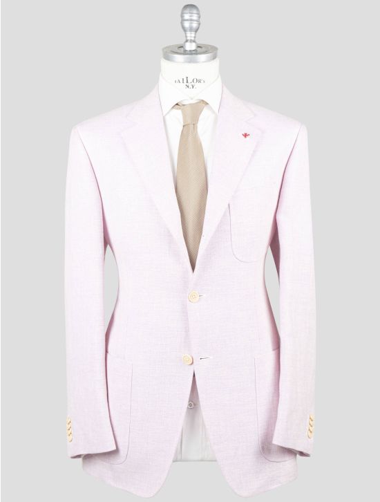 Isaia Isaia Pink Linen Wool Silk Blazer Pink 000