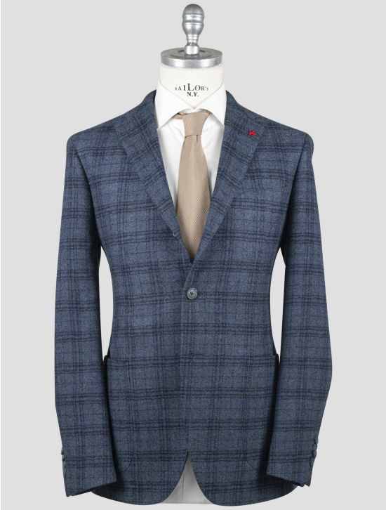 Isaia Isaia Blue Wool Cashmere Silk Blazer Blue 000