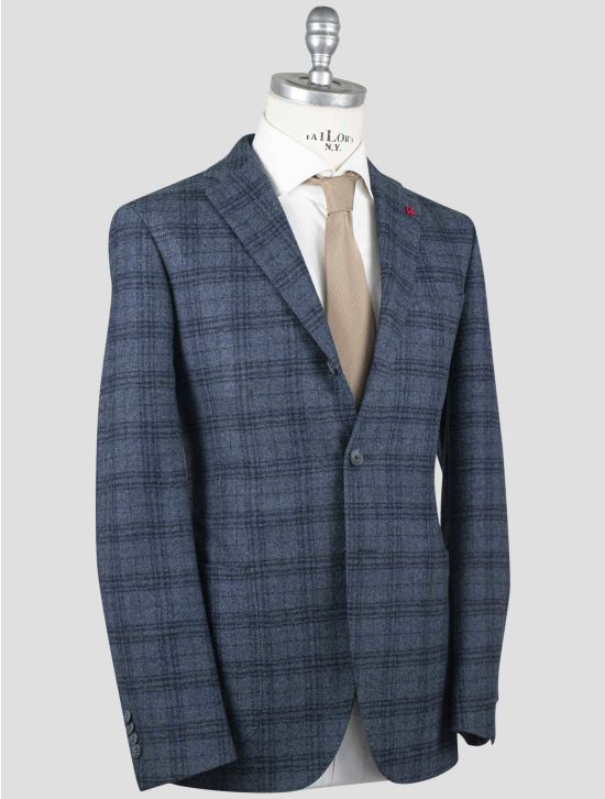 Isaia Isaia Blue Wool Cashmere Silk Blazer Blue 001