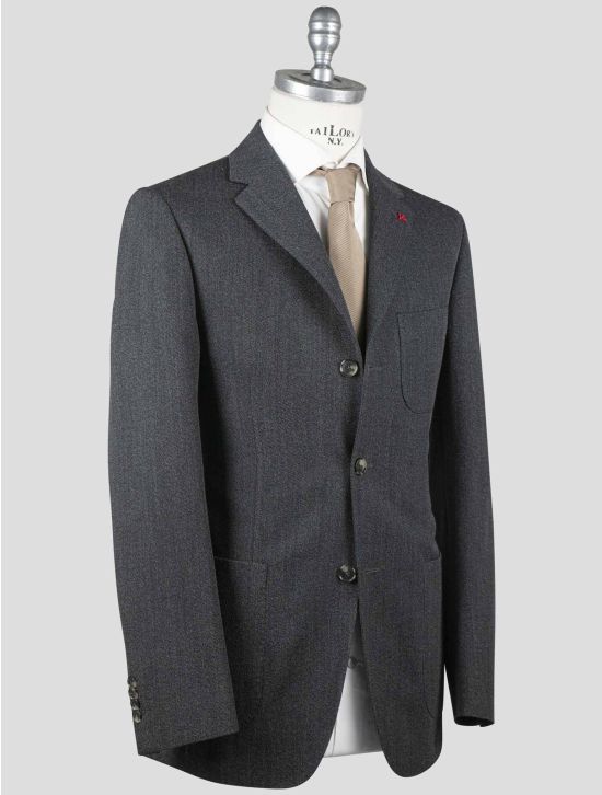 Isaia Isaia Green Virginn Wool Blazer Gray 001