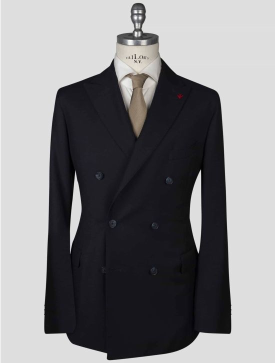 Isaia Isaia Dark Blue Virginn Wool Blazer Dark Blue 000