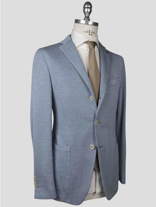 Isaia Isaia Light Blue Cotton Lycra Blazer Light Blue 001