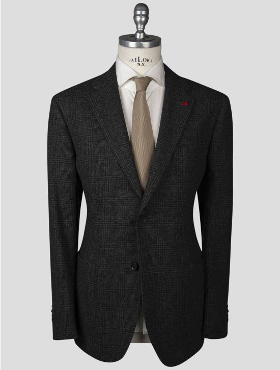 Isaia Isaia Brown Virgin Wool Blazer Dark Gray 000