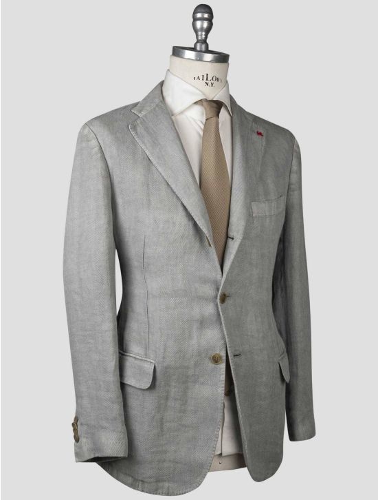 Isaia Isaia Gray Linen Blazer Gray 001