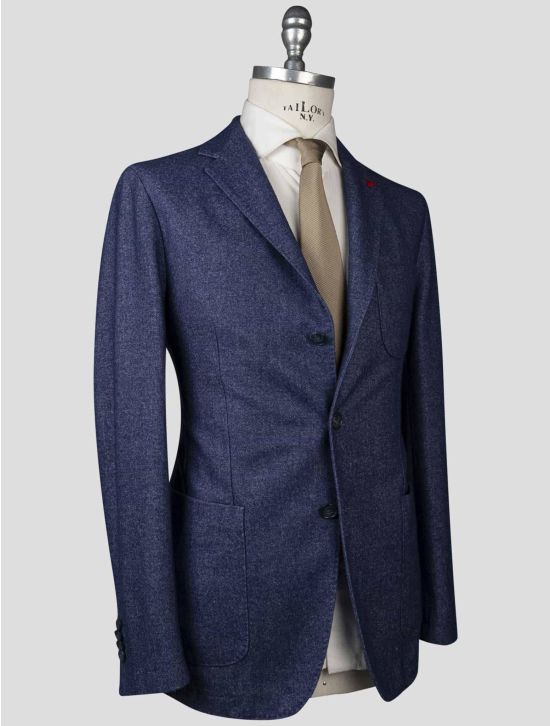 Isaia Isaia Blue Wool Pa Blazer Blue 001