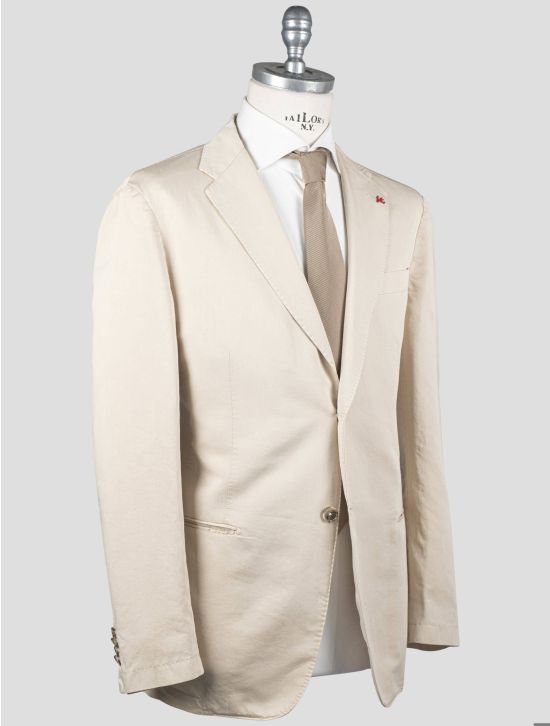 Isaia Isaia Beige Cotton Silk Blazer Beige 001