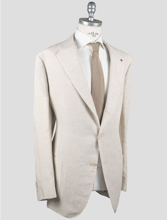 Isaia Isaia Beige Linen Wool Silk Beige 001